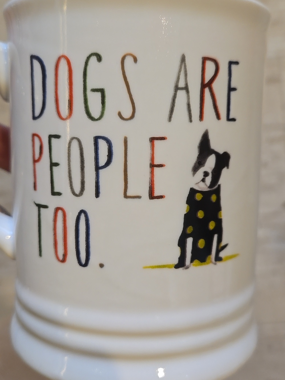 Fringe Studio Set of Two "Dogs Are People Too" Ceramic Mugs - Picture 2 of 6